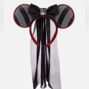 Disney Parks Darth Vader Minnie Mouse Ears Headband with Cape